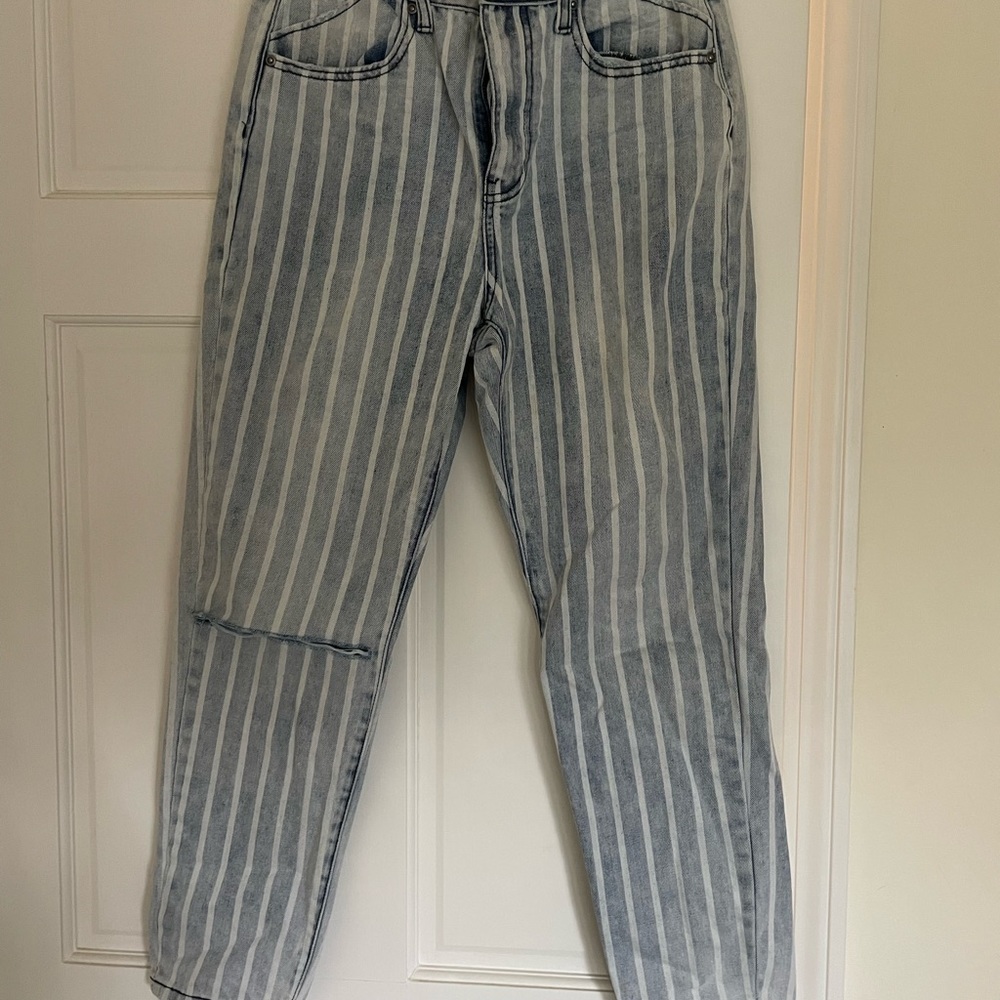 One Teaspoon Railroad Stripe Mom Jeans size 28